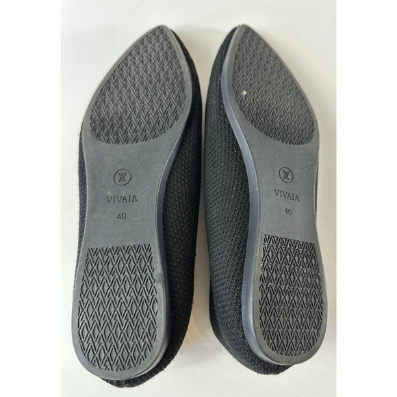 VIVAIA Aria Knit Pointed Toe Water Repellent Ballet Flats Black Size EU 40 US 9 - Picture 12 of 14